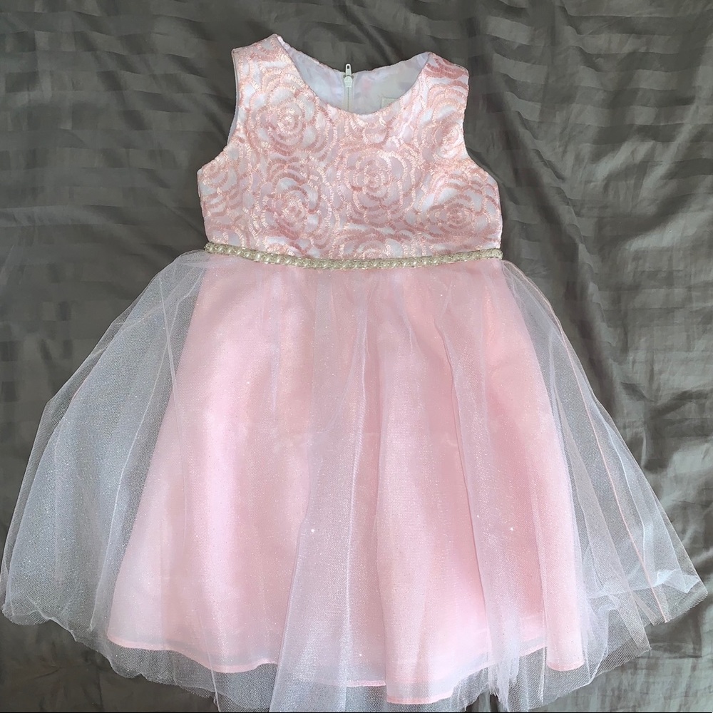 Toddler girls pink sparkle dress